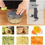 Cambom Manual Food Chopper Vegetable Cutter, Hand String Vegetable Chopper Onions Cutter For Vegetable Fruits Nuts Bpa Free Food Safe Material, 500Ml Gray