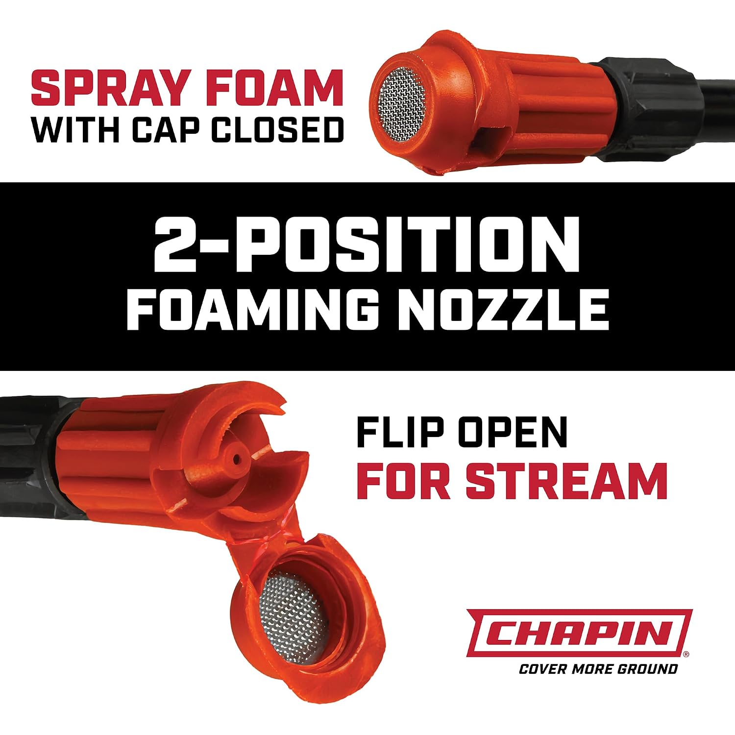 Chapin 1-Gallon Pump Sprayer, Foaming Nozzle For Visible Coverage, 2 Pack | Foaming Nozzle Improves Coverage For Weeds, Pests And Fertilizers; 12-In Wand, Palm-Grip Shut-Off And Reinforced Hose