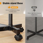 Hemudu Mobile Tv Stand For 23-60 Inch Lcd Led Flat/Curved Screen Tvs, Tv Cart Holds Up To 77Lbs, Rolling Tv Stand With Tilt And Height Adjustable, Pole Tv Floor Stand With Wheels Max Vesa 400X400Mm