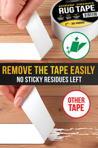 The Good Stuff Double Sided Carpet Tape [2"x10yd] - Heavy-Duty Rug Gripper Tape - Strong Non-Slip Rug Tape for carpet, hardwood floors, Vinyl, Area Rugs, Tiles, and Concrete - No Residue, Easy Removal