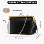 Women's Kiss Lock Crossbody Bag PU Medium Handbags Kiss Clasp Crossbody Shoulder Bags Tote Purse Messenger Handbag
