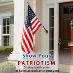 American Flags For Outside 3X5 Ft, Heavy Duty Outdoor Us Flag With Waterproof Embroidered Stars, Sewn Stripes & Brass Grommets For High Wind, Uv Fade Resistant