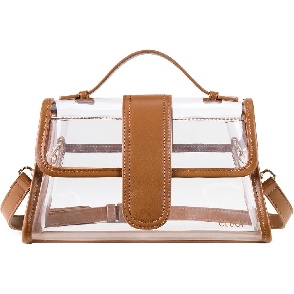 CLUCI Clear Bag for Stadium Events Crossbody Purses for Women Stadium Approved Clear Bag for Concerts Sports Festivals