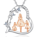 EUDORA Sterling Silver Mother Daughter Necklace for Women, Mama Son Daughter Necklace Pendant for Mom and Daughter,Mom Jewelry from Daughter Mother's Day Gift for Mother Daughter Aunt Grandma