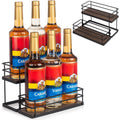Kimilus 6 Bottle Capacity Coffee Syrup Organizer 2 Tier Coffee Syrup Stand Shelf For Coffee Bar Kitchen Small Wine Rack For Bar Family Storage For Syrup Wine Dressing