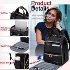 Lunch Backpack For Women,15.6 Inch Laptop Backpacks For Womens Back Pack, Travel Backpacks,Work Backpack For Women (Black)