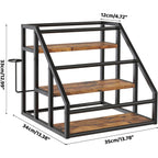 Coffee Syrup Rack Organizer, 3 Tier Countertop Storage Shelves, Kitchen Storage, 12 Syrup Bottle Stand Holder For Wine, Liquor, Kitchen Coffee Station Organizer Rack, 13.8"X13.4"X13.0", Rustic Brown