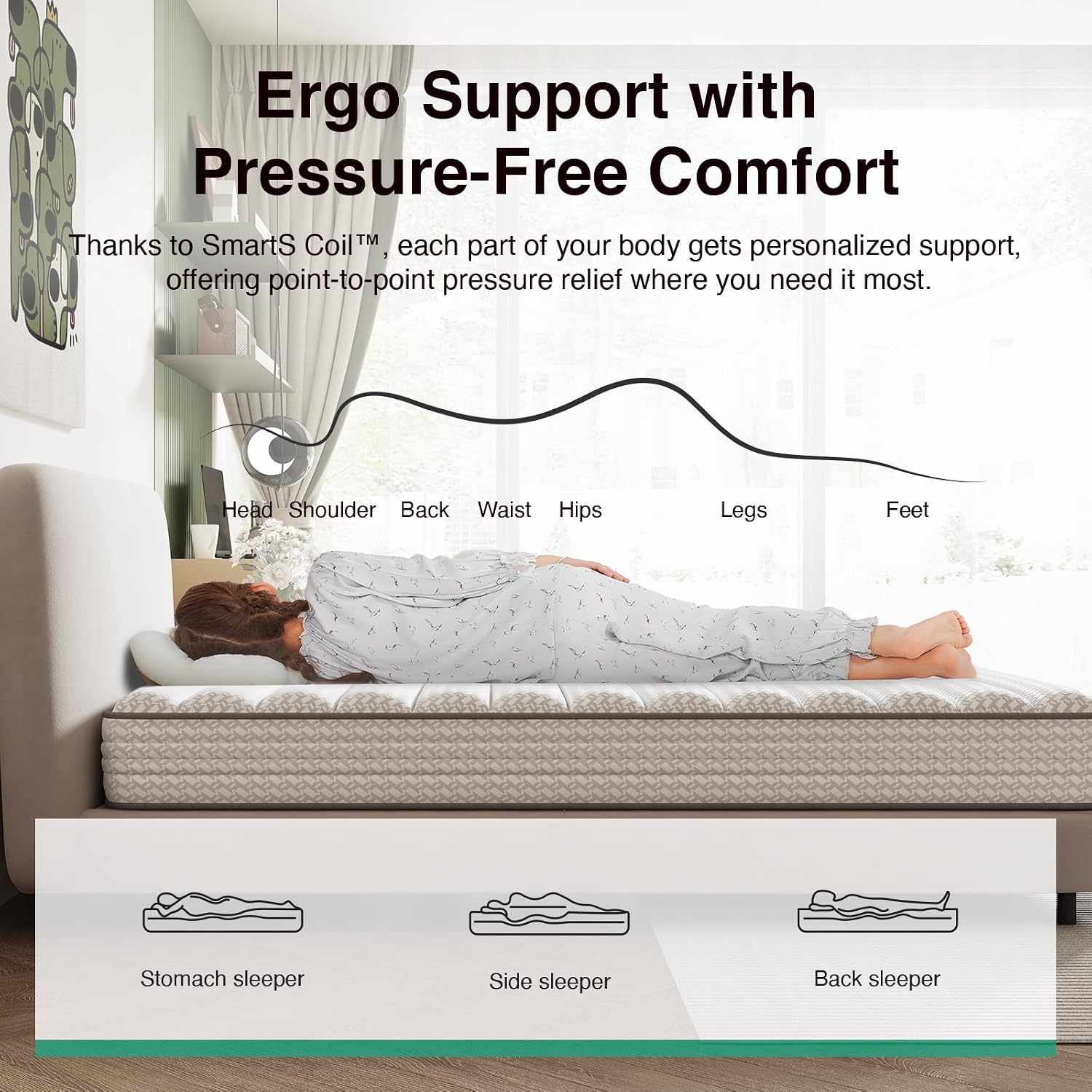 Novilla Twin Mattress, 6 Inch Twin Size Mattresses In A Box With Smarts™ Coil For Pressure Relief, Medium Plush Foam And Spring Hybrid Colchones With Certipur-Us Certified