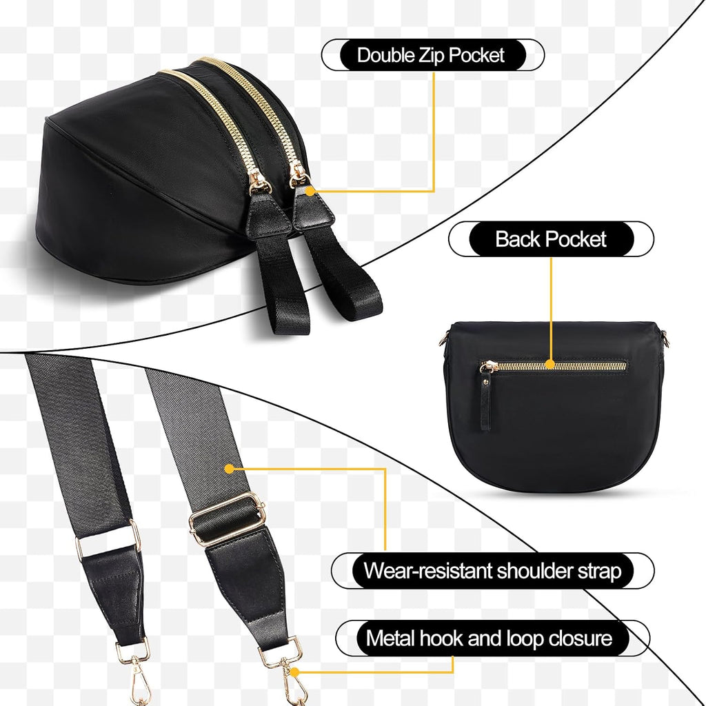 Checkered Crossbody Bag, Bum Bags For Women Crossbody,Spacious Sling Bag Purse Fanny Packs With Shoulder Strap