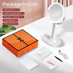 Vanity Mirror With Lights, 30X Magnifying Makeup Mirror With 3 Lighting And Adjustable Brightness, Rechargeable 2-Sided Height Adjustable Desk Mirror For Bathroom, Women Gifts For Mom
