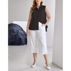 Zeagoo Women'S Sleeveless Button Down Shirts Blouses Solid Casual Basic V Neck Tank Tops For Work S-Xxl