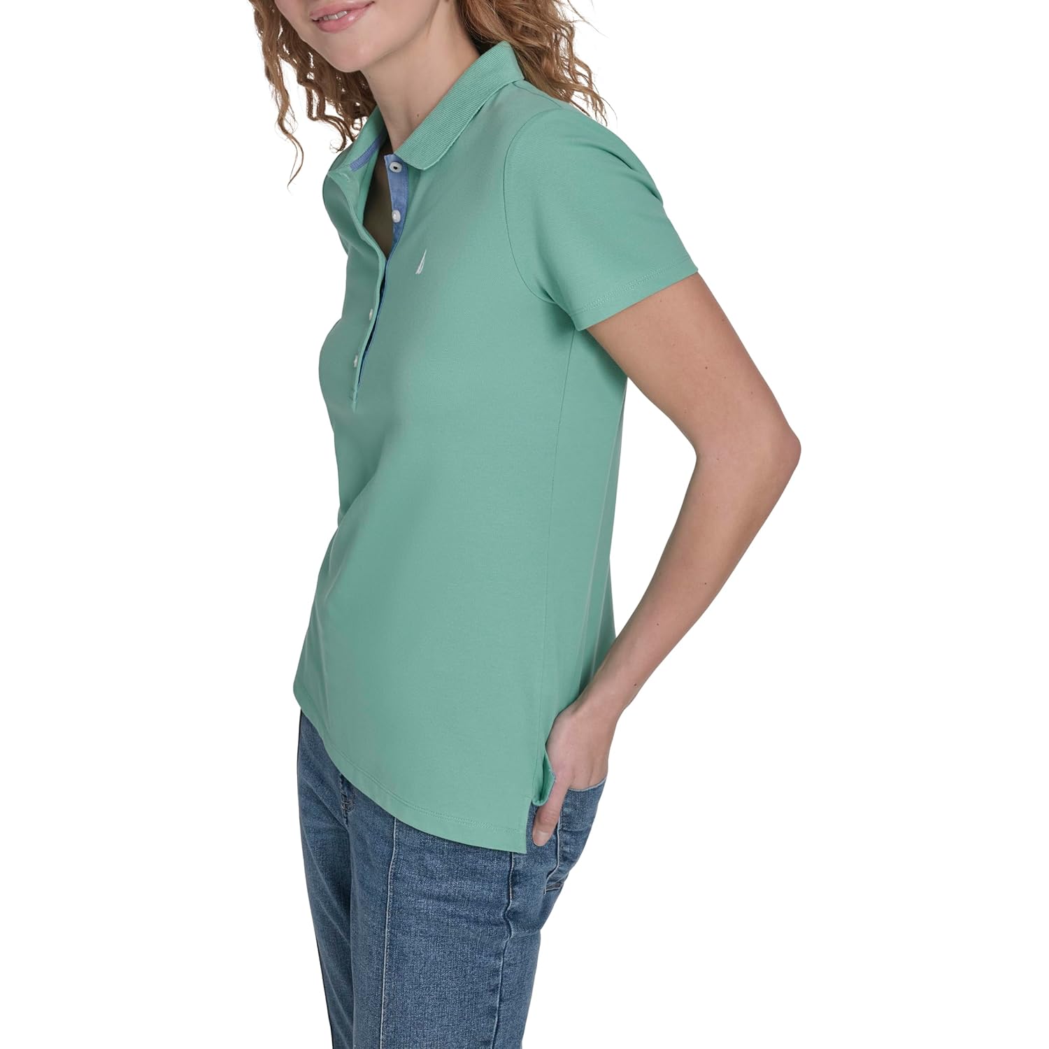 Women's Polo Short Sleeve Button Placket Polo