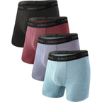 Bamboo Cool Men'S Ultra Breathable Underwear,No Riding Up Boxer Briefs With Comfortflexible Waistband,Multipack