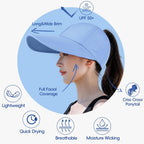 Large Wide Brim Criss Cross Ponytail Baseball Sun Hats For Women Mesh Quick Dry Outdoor Sports Travel Beach Cap