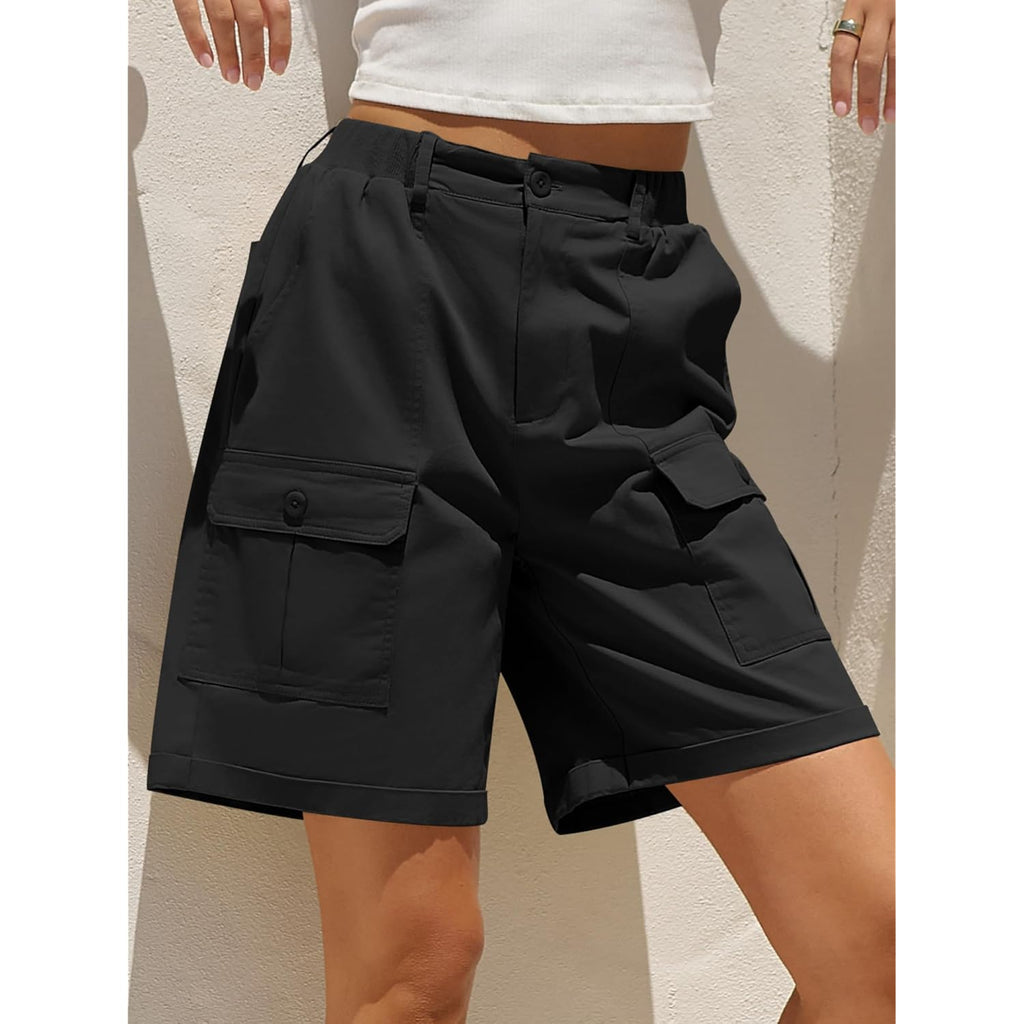 Bermuda Shorts for Women Cargo 2026 Summer Casual High Waisted Shorts Outdoor Beach Vacation Clothes with 6 Pockets