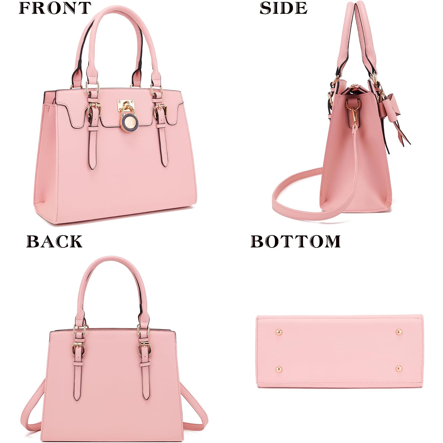 Qiyuer Women Purses And Handbags Set Ladies Top Handle Satchel Tote Shoulder Work Bag With Matching Clutch Wallet 2Pcs