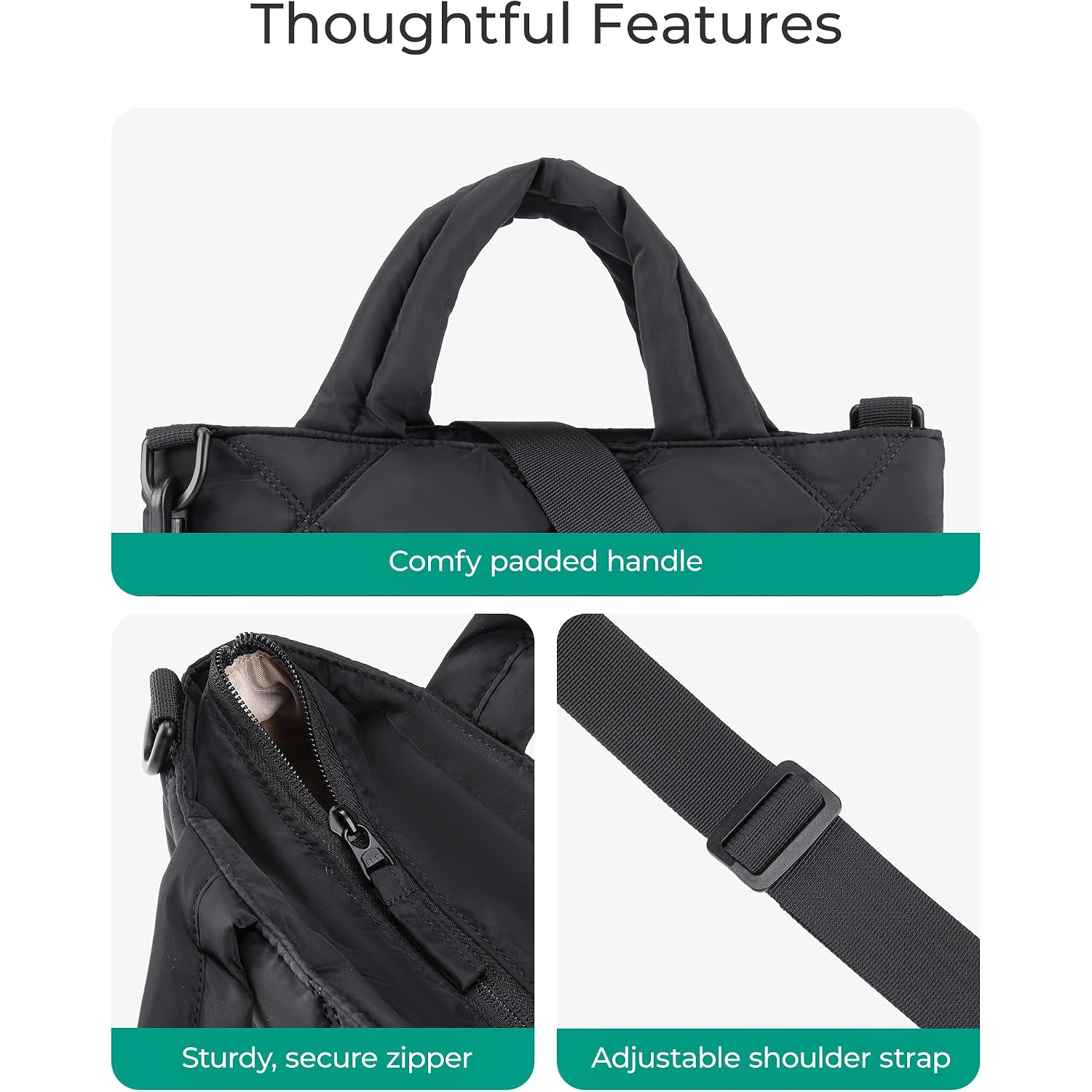 Bagsmart Crossbody Bags For Women, Lightweight Purses For Women, Quilted Puffer Tote Handbags For Daily Use,Shop,Travel