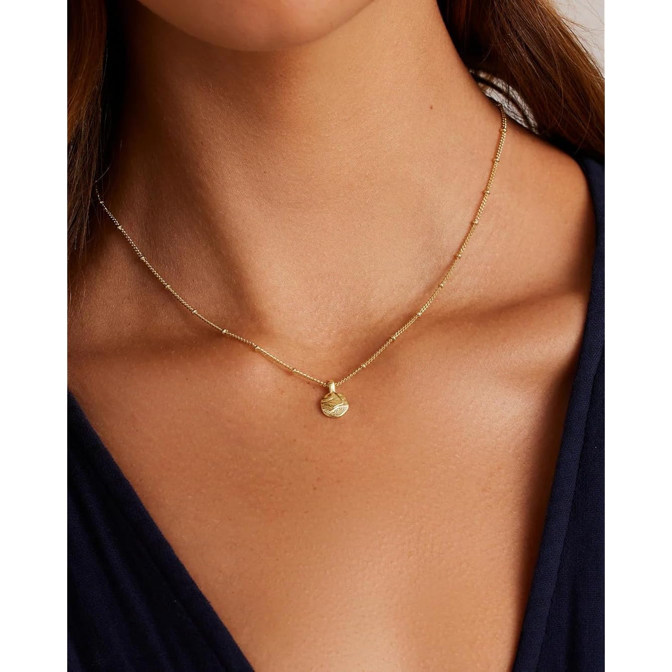 gorjana - Shorebreak Necklace 16 inch - 18k Gold Plated Brass - Ocean-Inspired Design- Versatile Layering Piece - Perfect for Daily style