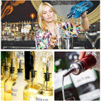 2Pcs Stainless Steel Pourers, Baltre Speed Liquor Bottle Pourer, Olive Oil And Vinegar Tapered Stopper Spout, Suitable For About 3/4" Bottle Mouth, Olive Oil Spout With Sealed Dust Caps