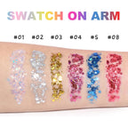 Halloween Body Glitter Stick, Waterproof Halloween Face Glitter Gel, Chunky Glitter Face Paint, Orange Purple Black Sequin Hair Glitter Makeup for Women and Kid (Pink)