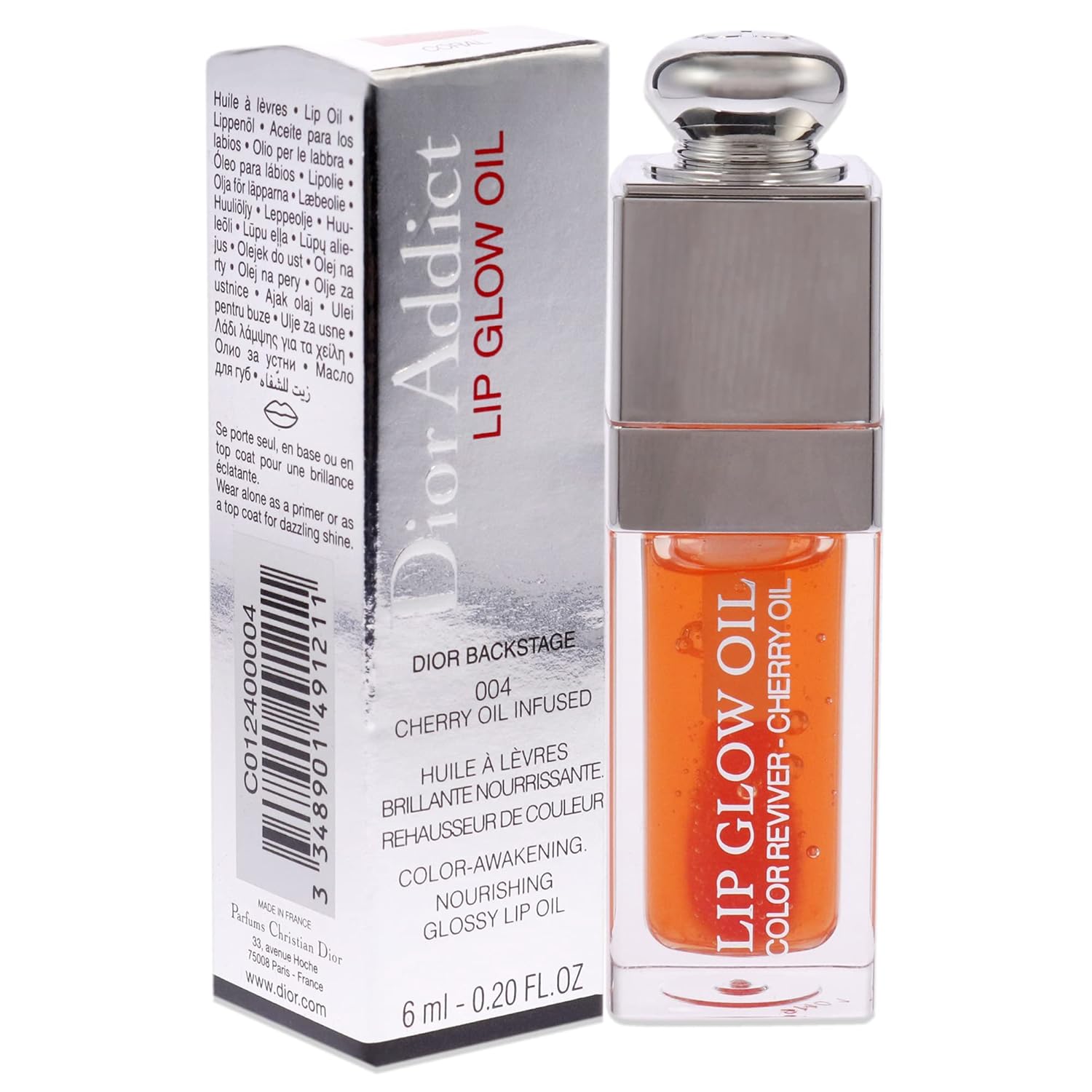 Christian Dior Dior Addict Lip Glow Oil - 004 Coral Women Lip Oil 0.2 oz,6 ml (1er Pack)