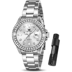 OLEVS Watches Women with Date Silver Stainless Steel Luxury Ladies Watches with Small Writs Diamond Watches for Women Waterproof Elegant Dress Quartz Analog Women's Wrist Watches Reloj de Mujer
