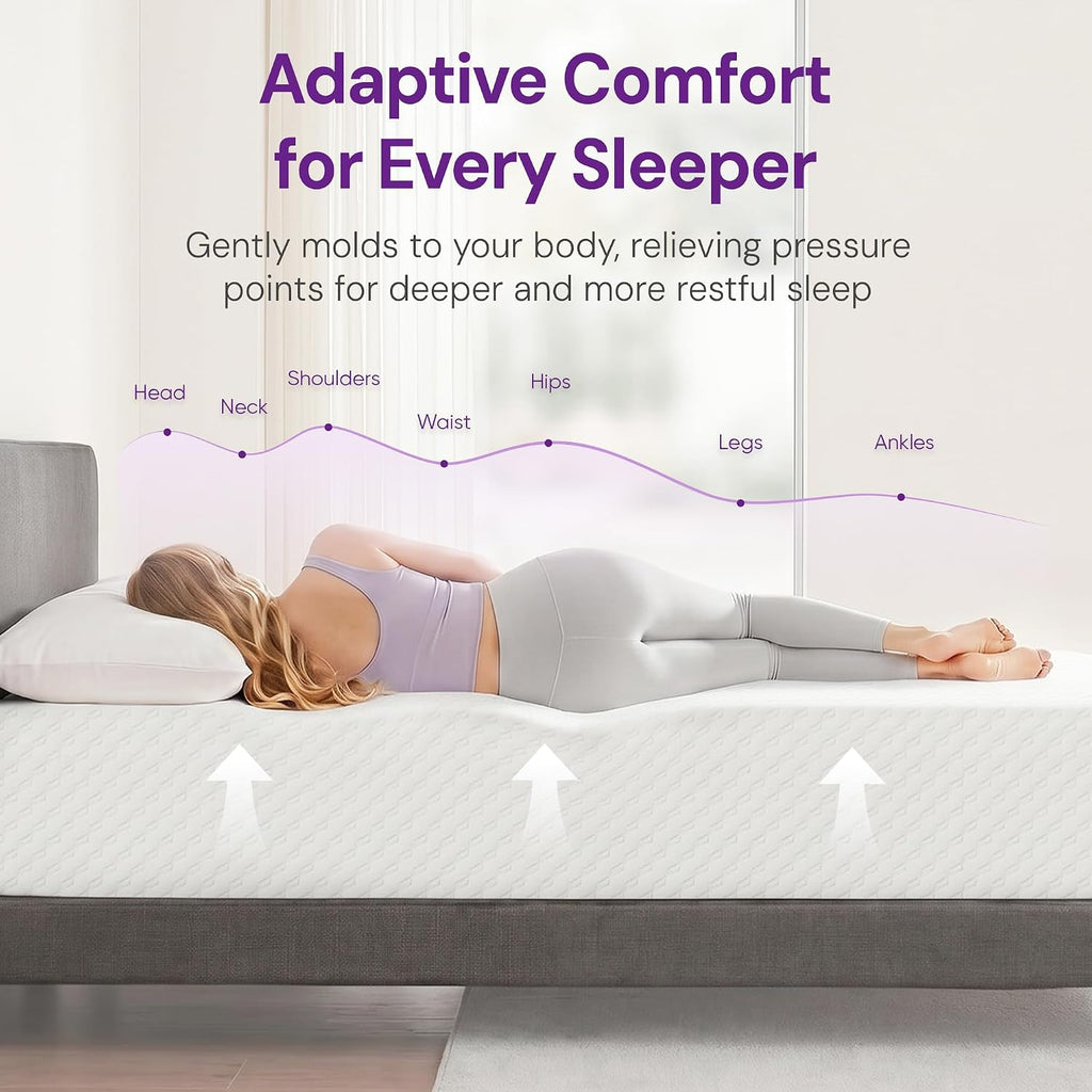 Gaeste 10 Inch King Cooling Gel Memory Foam Medium Feel Mattress Breathable Pressure Relief Certipur-Us Certified Foam, Mattress-In-A-Box Comfort & Supportive No Fiberglass (King, 10 In)