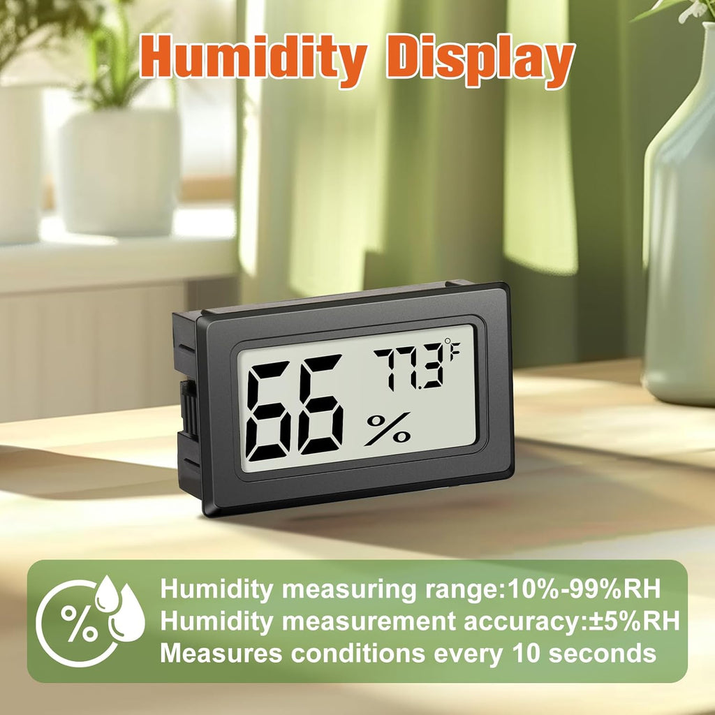 6 Pack Mini Hygrometer Indoor Humidity Meter, Small Digital Thermometer Humidity Gauge Meter, Indoor Thermometer Hygrometer Monitor Fahrenheit (℉) For Thermostat Reptile Tank, Mason Jars