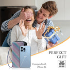 Double Zipper Wallet for Woman Clutch Purse with Cell Phone Holder for Smartphone/Card/Coin/Cash