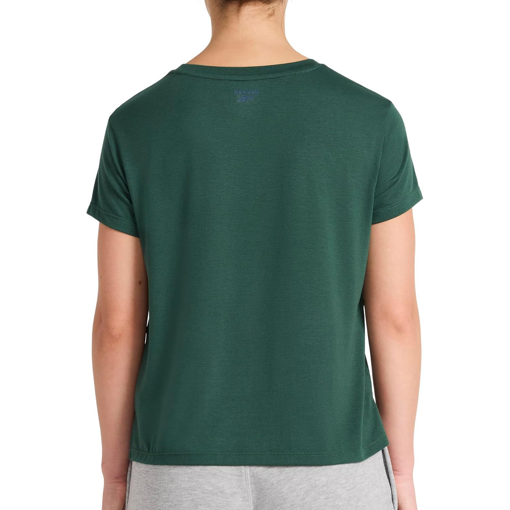 Reebok Women'S Classic Athletic Graphic Crewneck Cropped T-Shirt