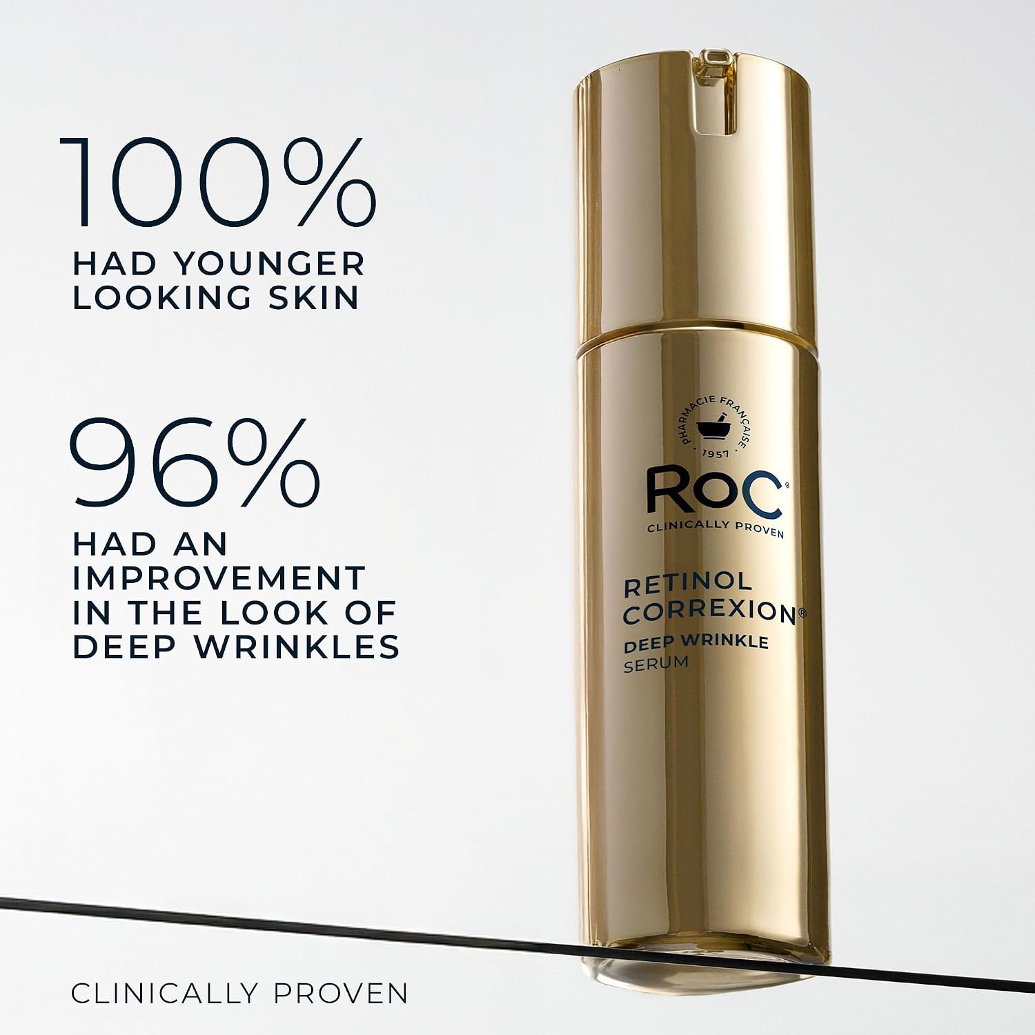 Roc Retinol Correxion Deep Wrinkle Retinol Face Serum With Ascorbic Acid, Anti-Aging Treatment For Fine Lines, Dark Spots, Post Acne Scars, 1 Oz (Packaging May Vary)
