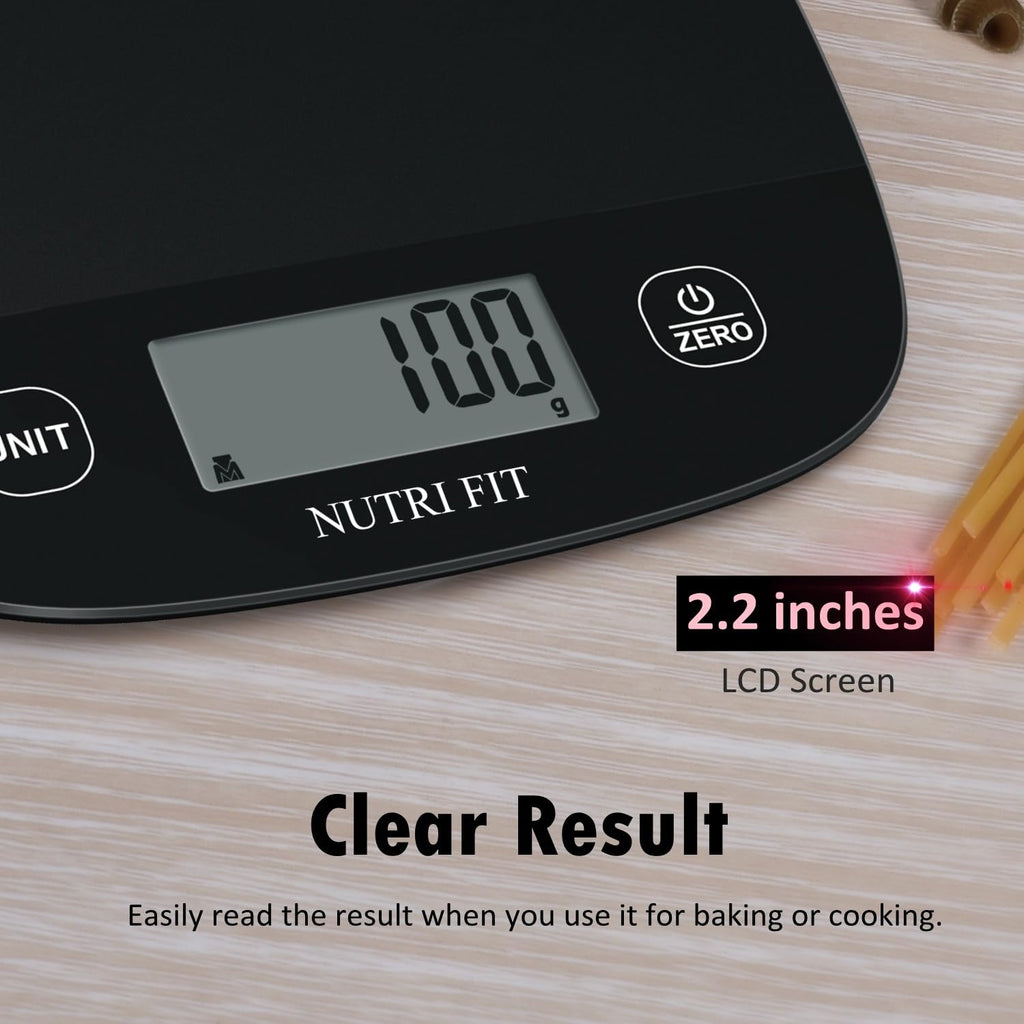 Food Scale For Kitchen Scales Digital Weight Grams And Ounces, Baking Scale Accurate For Weight Loss, Cooking, Coffee, Keto Diet, Meal Prep, 0.1Oz Ultra Slim Smart Tare Black