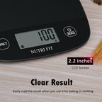 Food Scale For Kitchen Scales Digital Weight Grams And Ounces, Baking Scale Accurate For Weight Loss, Cooking, Coffee, Keto Diet, Meal Prep, 0.1Oz Ultra Slim Smart Tare Black