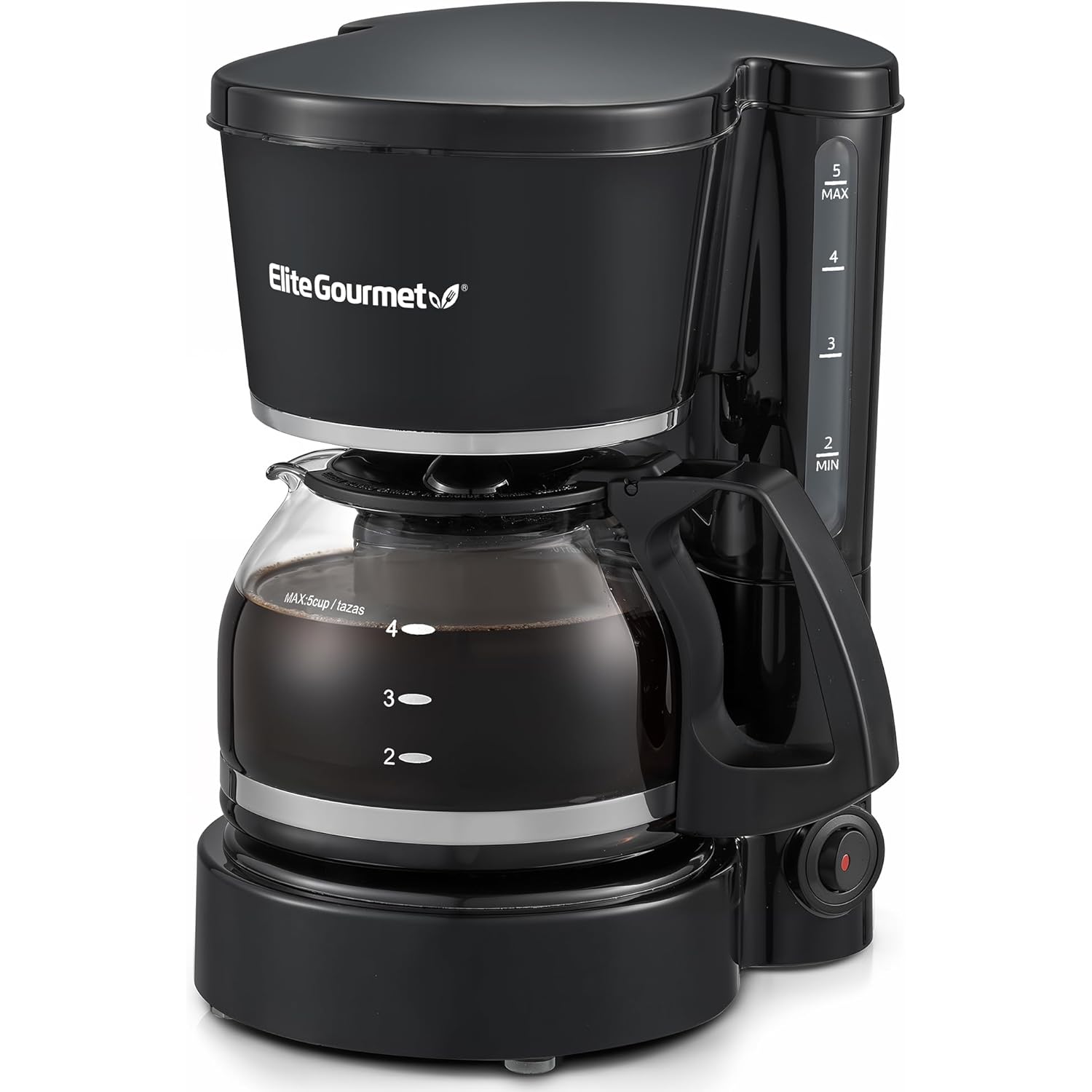 Elite Gourmet EHC-5055 Automatic 5-Cup Brew & Drip Coffee Maker with Pause N Serve Reusable Filter, On/Off Switch, Water Level Indicator
