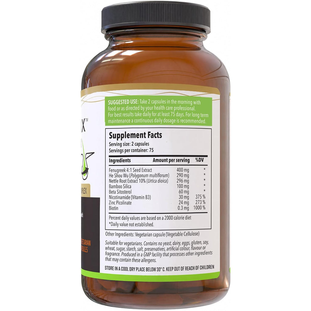 For Her | 150 Herbal Capsules (75 Day Supply) | Dht Blocker For Thicker, Fuller Hair | Natural Hair Loss Supplement For Women | Gluten-Free, Vegan-Friendly