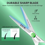 Hair Cutting Scissors - 6" Professional Japanese 440C Stainless Steel Barber Scissors - Razor Sharp Hair Shears Kit With Comb & Case - For Women, Men, Salon & Home Use