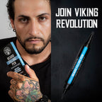 Viking Revolution Beard Pen (2 Pack) - Black Beard Pencil Filler for Men Lapiz para Barba de Hombre - Beard Filler for Men Waterproof Beard Filling Pen Kit - Long Lasting Beard Filler Pen with Brush