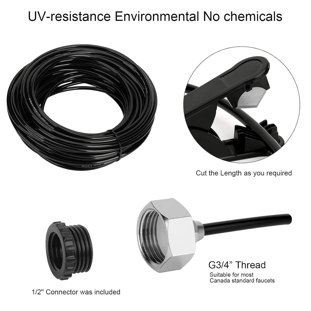 Misting Cooling System, Diy 33Ft(10M) Misting Line +10 Brass Mist Nozzles+ A Brass Connector(3/4'') Outdoor Mister System For Patio Waterpark Garden Trampoline Greenhouse