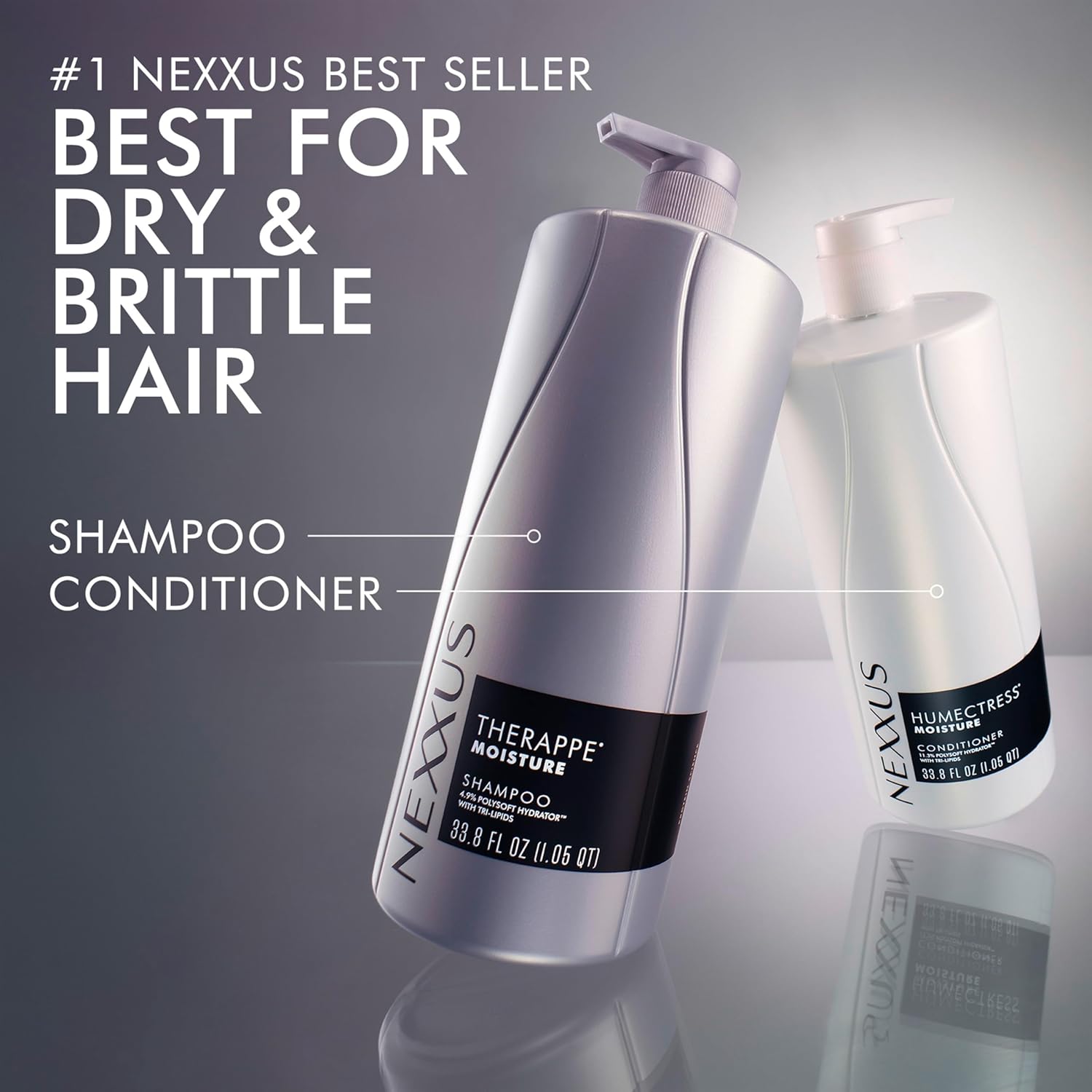Nexxus Humectress Conditioner For Ultimate Moisture For Dry Hair Powered By Polysoft Hydrator Technology With Tri-Lipids 33.8 Oz