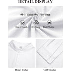 Men'S Linen Shirts Henley T-Shirts Long Sleeve Casual Beach T-Shirts Solid Tops Shirts For Men