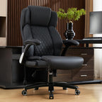 700Lbs Big And Tall Office Chair - Heavy Duty Executive Desk Chair With Inflatable Lumbar Support, Extra Wide Padded Seat, Flip-Up Arms, Metal Base & Quiet Rubber Wheels, High Back Ergonomic Chair