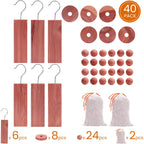 Cedar Blocks For Clothes Storage, Cedar Wood Chips And Balls For Closets And Drawers, Fresh Scented Sachets, 40 Pack