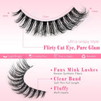 Lashes False Eyelashes Cat Eye Fake Lash Strips Natural Wispy Eyelash Pack Short Mink Cateye Strip Lashes Natural Look Clear Band Demi Wispies Pestañas Postizas For Daily Makeup And Beginners