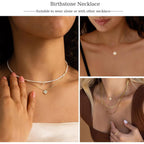 ZOERAY Mothers Day Gifts Birthstone Necklace for Women Non Tarnish 14K Gold Plated Four Leaf Clover Necklace Dainty Gold Choker Necklaces for Women Trendy CZ Emerald Pendant Necklace Birthday Jewelry