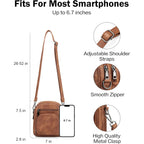 FADEON Small Purses for Women Crossbody Bags, Designer PU Leather Mini Cross Body Purse Travel Shoulder Bag Card Slots