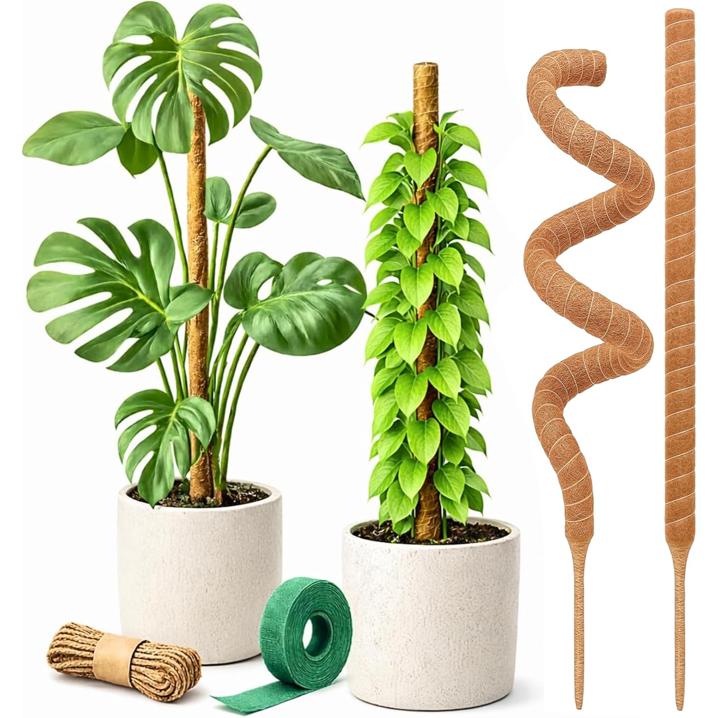 Moss Pole Monstera Plant Support, 2 Pack 28In Bendable Indoor Plant Stakes