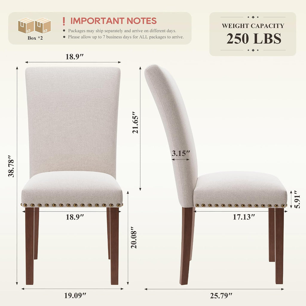 Colamy Upholstered Dining Chairs Set Of 4, Beige