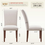 Colamy Upholstered Dining Chairs Set Of 4, Beige