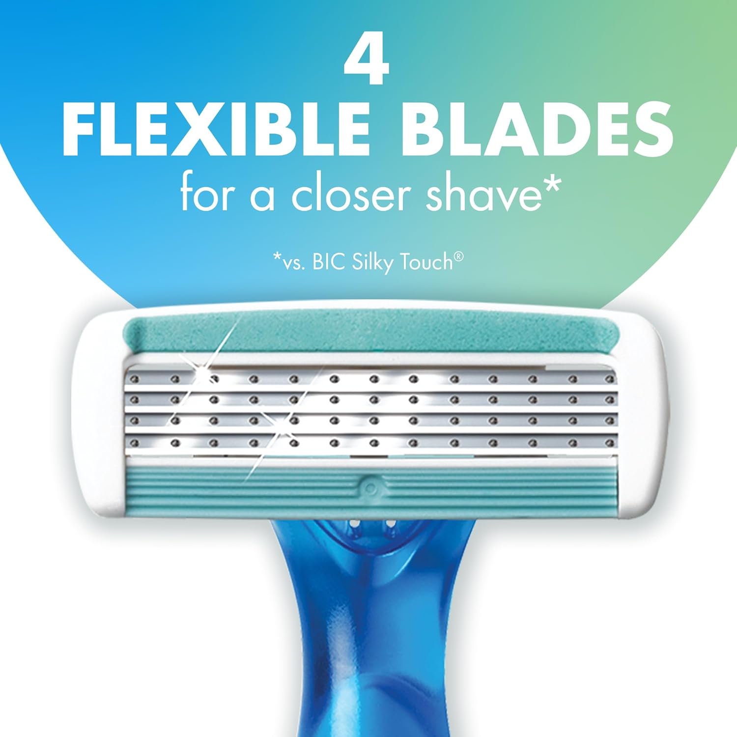BIC Soleil 4 Women's Disposable 4 Blade Razors, Flexible Blades for a Closer Shave, 3-Pack