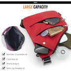 WANDER PLUS® Anti Theft Crossbody Travel Bag for Women Men, Multi-Pocket Crossbody Bag, Slim Sling Bag